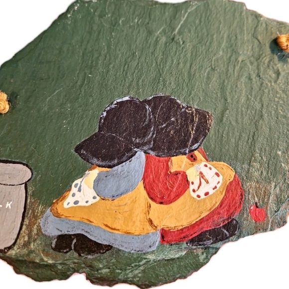 Vintage Hand Painted Slate Sign Primitive Folk Art Country Cottage Wall Decor - Picture 3 of 7